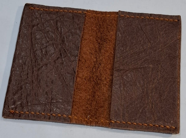 Handstitched Leather Folded Double Card Holder