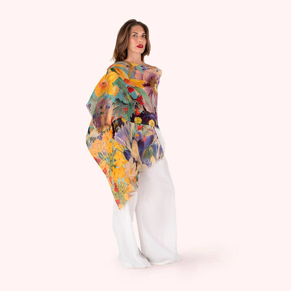 Linen/Cotton Scarf - Spring Flora